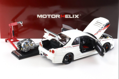 1/18 MOTORHELIX - NISSAN - SKYLINE GT-R (R34) NISMO CRS COUPE 2002 WITH ENGINE