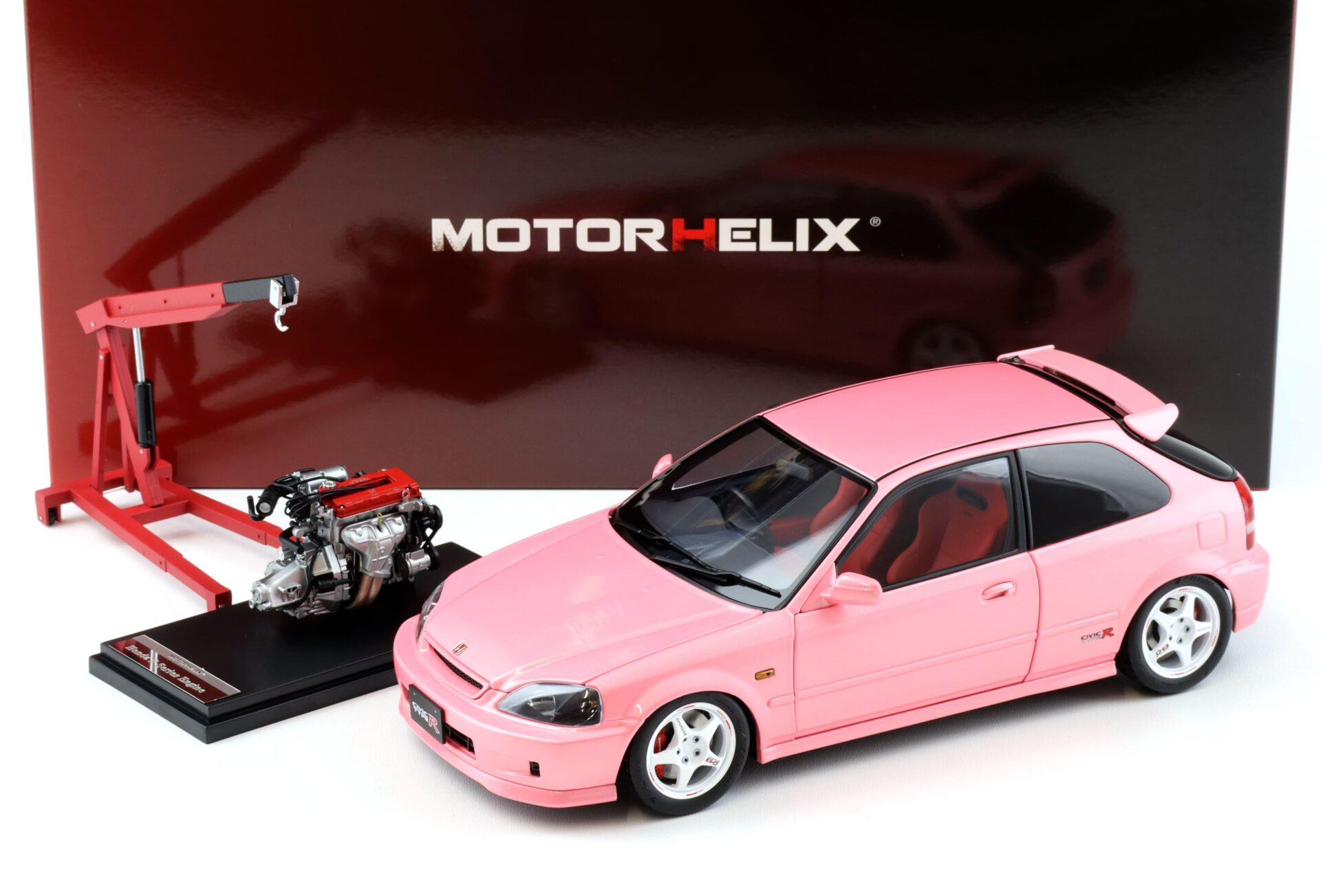 1/18 Motorhelix Honda Civic Type R (EK9) Customized Version Sweet pink engine - M85008