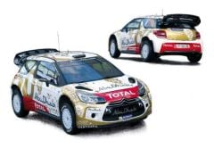 2015 Citroen DS3 WRC Rallye Monte Carlo Loeb/Elena, white/gold