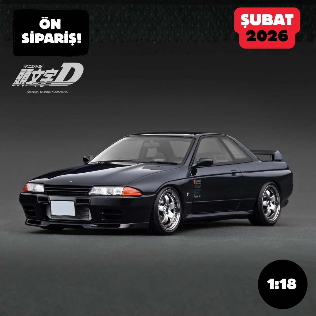 Ön Sipariş - 1/18 Ignition INITIAL D Nissan Skyline GT-R R32 V-Spec II (BNR32) Black - IG3544