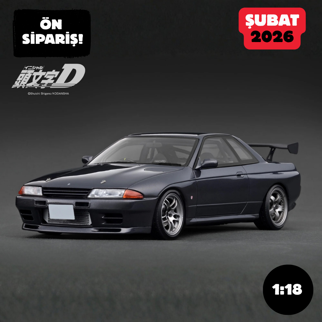 Ön Sipariş - 1/18 Ignition INITIAL D Nissan Skyline GT-R R32 (BNR32) Gun Gray Metallic - IG3545