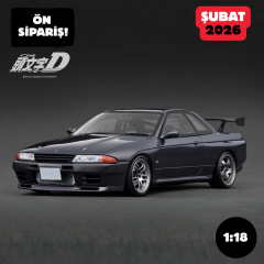 Ön Sipariş - 1/18 Ignition INITIAL D Nissan Skyline GT-R R32 (BNR32) Gun Gray Metallic - IG3545