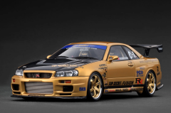 Ön Sipariş - 1/18 Ignition Nissan Skyline R34 TOP SECRET 34GT-R (BNR34) Gold - IG3847