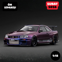 Ön Sipariş - 1/18 Ignition Nissan Skyline R34 TOP SECRET 34GT-R (BNR34) Purple Metallic - IG3850