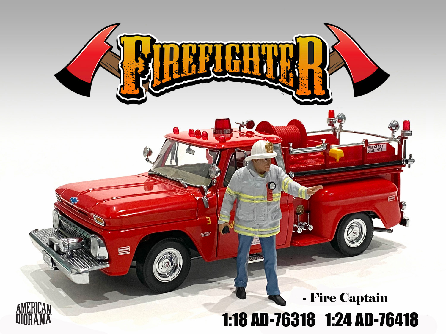 1/18 American Diorama Firefighters - Fire Captain - AD76318