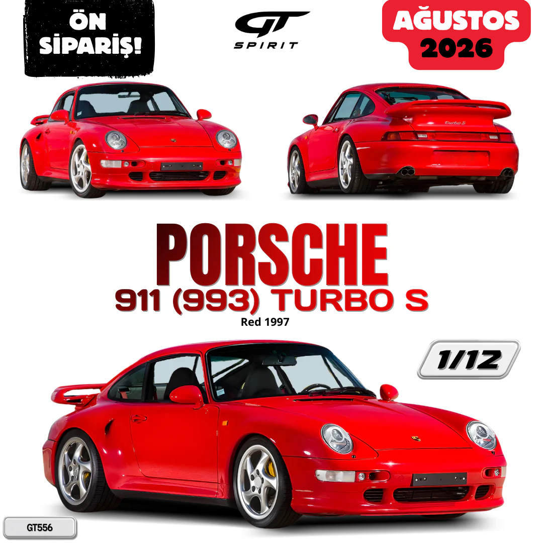 Ön Sipariş - 1/12 GT-SPIRIT - 1997 Porsche 911 (993) Turbo S, Red - GT556