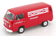 Ön Sipariş - 1/18 KK SCALE Volkswagen VW T2b Kastenwagen Porsche Renndienst 1972 rot