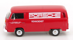 Ön Sipariş - 1/18 KK SCALE Volkswagen VW T2b Kastenwagen Porsche Renndienst 1972 rot
