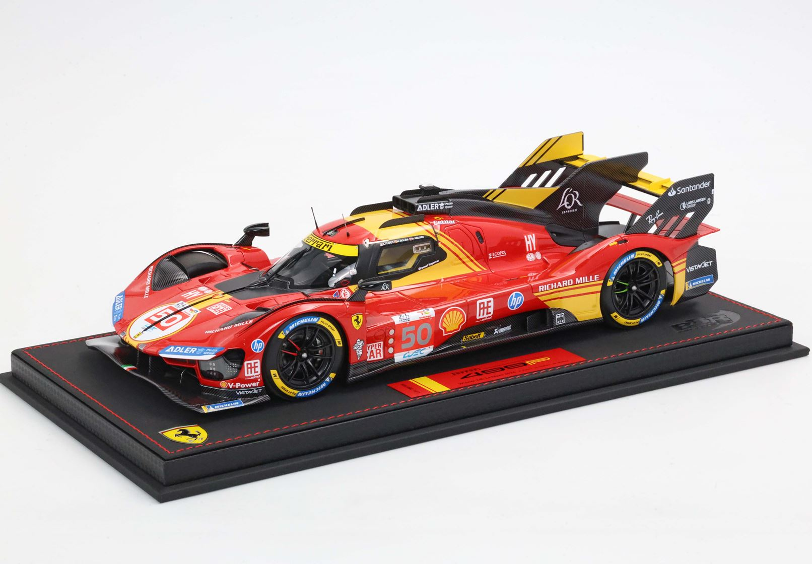 1/18 BBR-MODELS - FERRARI - 499P 3.0L TURBO V6 TEAM FERRARI AF CORSE N 50 WINNER 24h LE MANS 2024 ANTONIO FUOCO - MIGUEL MOLINA - NICKLAS NIELSEN - CON VETRINA - WITH SHOWCASE
