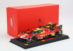 1/18 BBR-MODELS - FERRARI - 499P 3.0L TURBO V6 TEAM FERRARI AF CORSE N 50 WINNER 24h LE MANS 2024 ANTONIO FUOCO - MIGUEL MOLINA - NICKLAS NIELSEN - CON VETRINA - WITH SHOWCASE