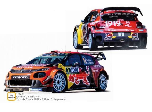 2019 Citroën C3 WRC #1 S. Ogier/J. Ingrassia Tour de Corse, red/black
