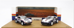 SPARK-MODEL - PORSCHE - SET 2X 911 953 ROTHMANS N 176 WINNER RALLY DAKAR 1984 RENE METGE - DOMINIQUE LEMOYNE + 911 992 N 953 ROUGHROADS RALLY DAKAR 2023