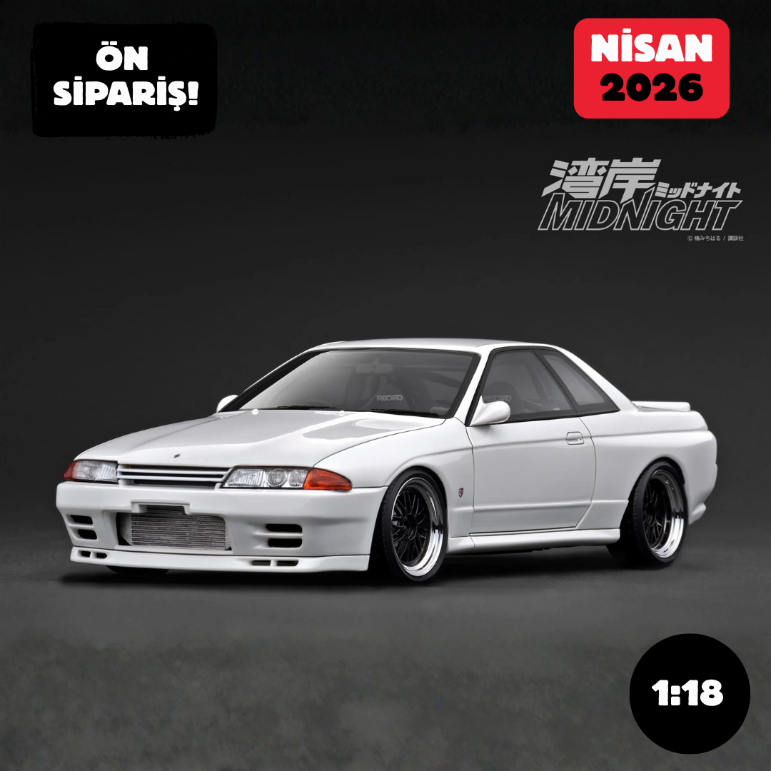 Ön Sipariş - 1/18 Ignition Model NISSAN SKYLINE GT-R (R32) White 湾岸MIDNIGHT Reina's R