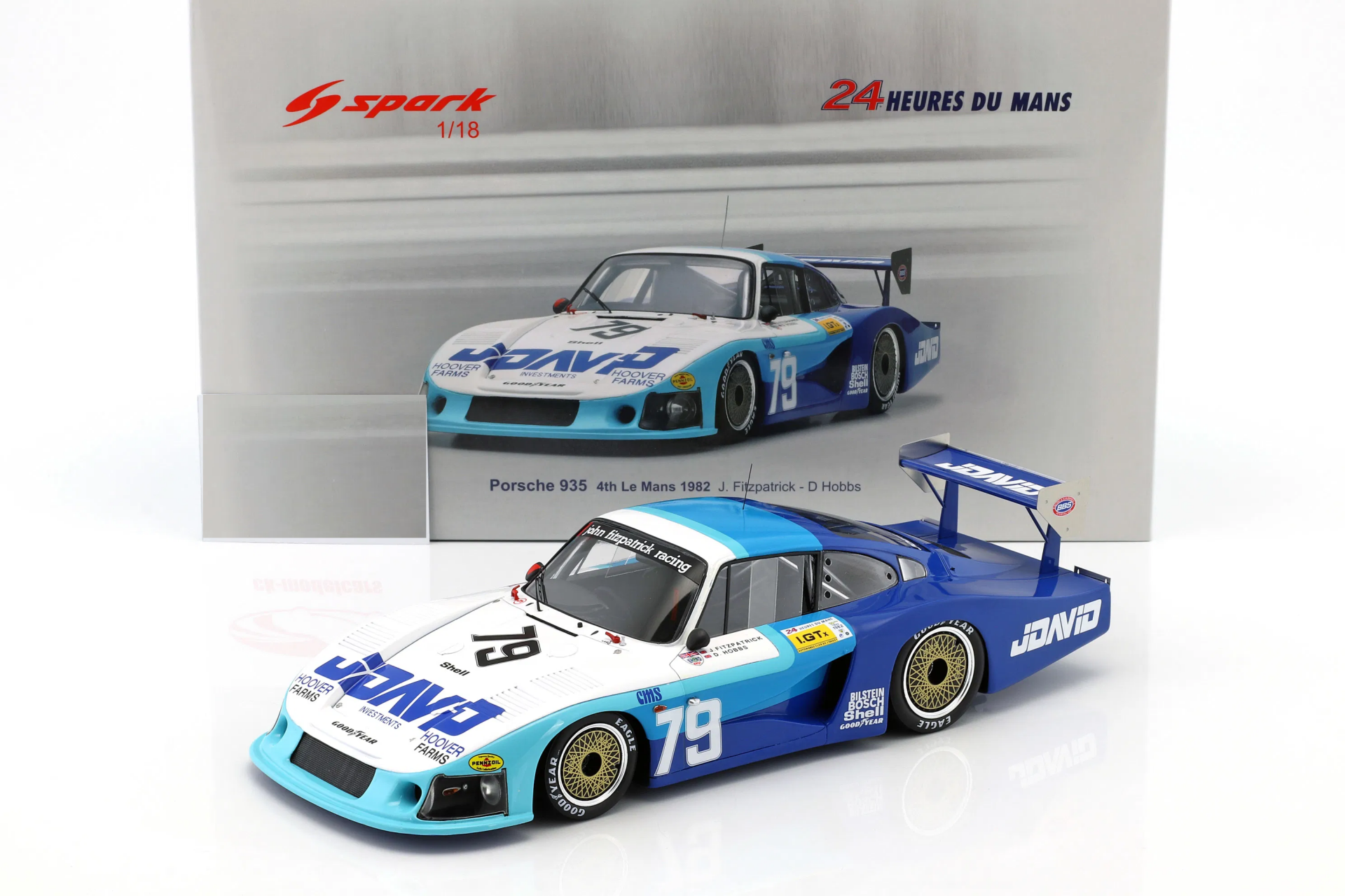 1/18 SPARK-MODEL - PORSCHE - 935/81 2.7L F6 TURBO MOBY DICK TEAM JOHN FITZPATRICK N 79 24h LE MANS 1982 JOHN FITZPATRICK - DAVID HOBBS