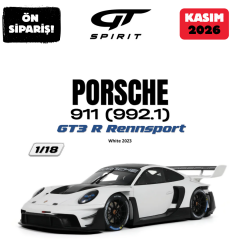 Ön Sipariş - 1/18 GT SPIRIT PORSCHE 911 (992.1) GT3 R RENNSPORT WHITE - GT1010
