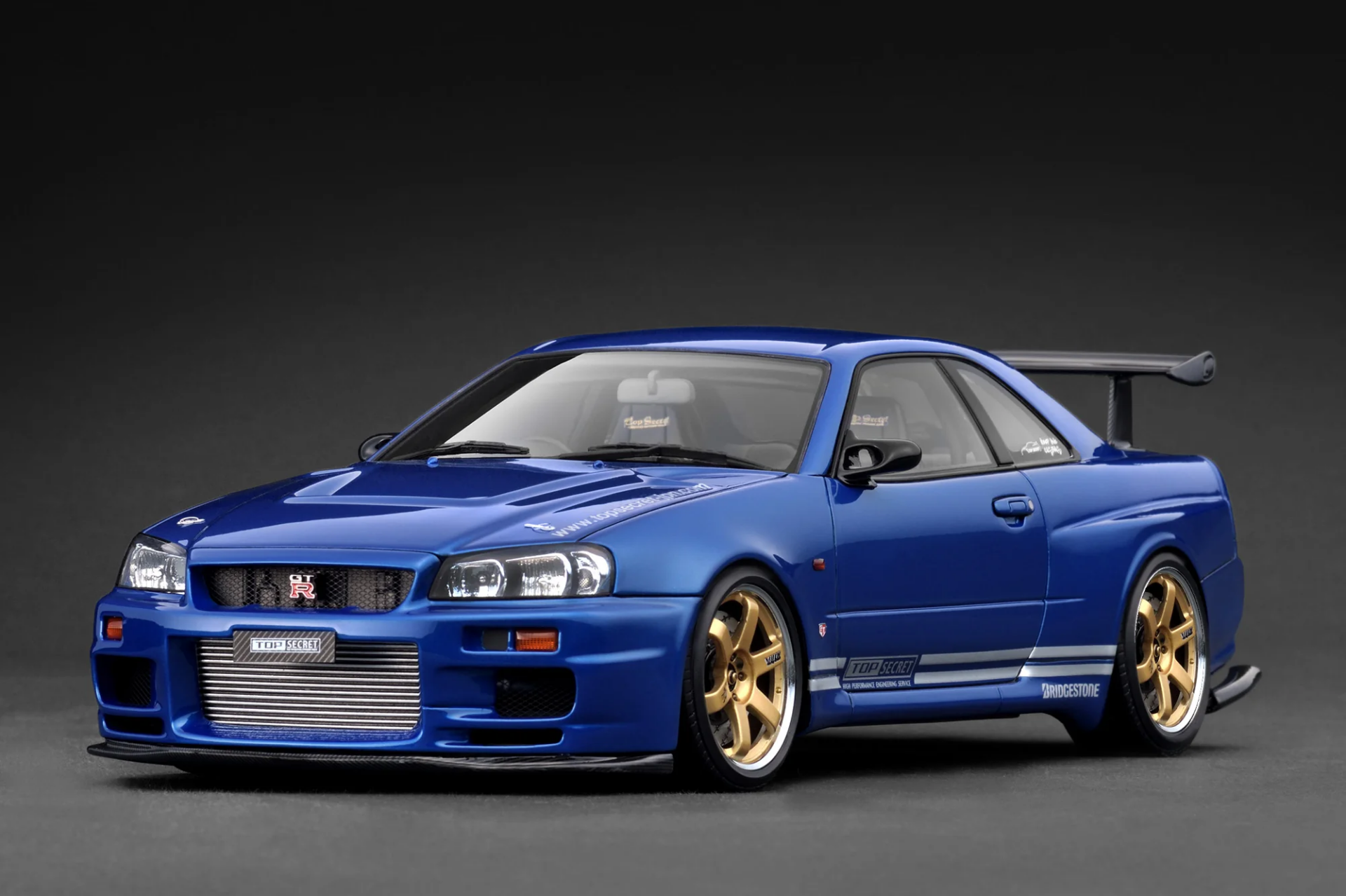 1/18 Ignition Nissan Skyline R34 TOP SECRET 34GT-R (BNR34) Blue Metallic - IG3848