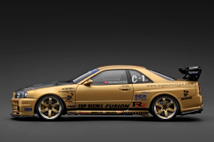 1/18 Ignition Nissan Skyline R34 TOP SECRET 34GT-R (BNR34) Gold - IG3847