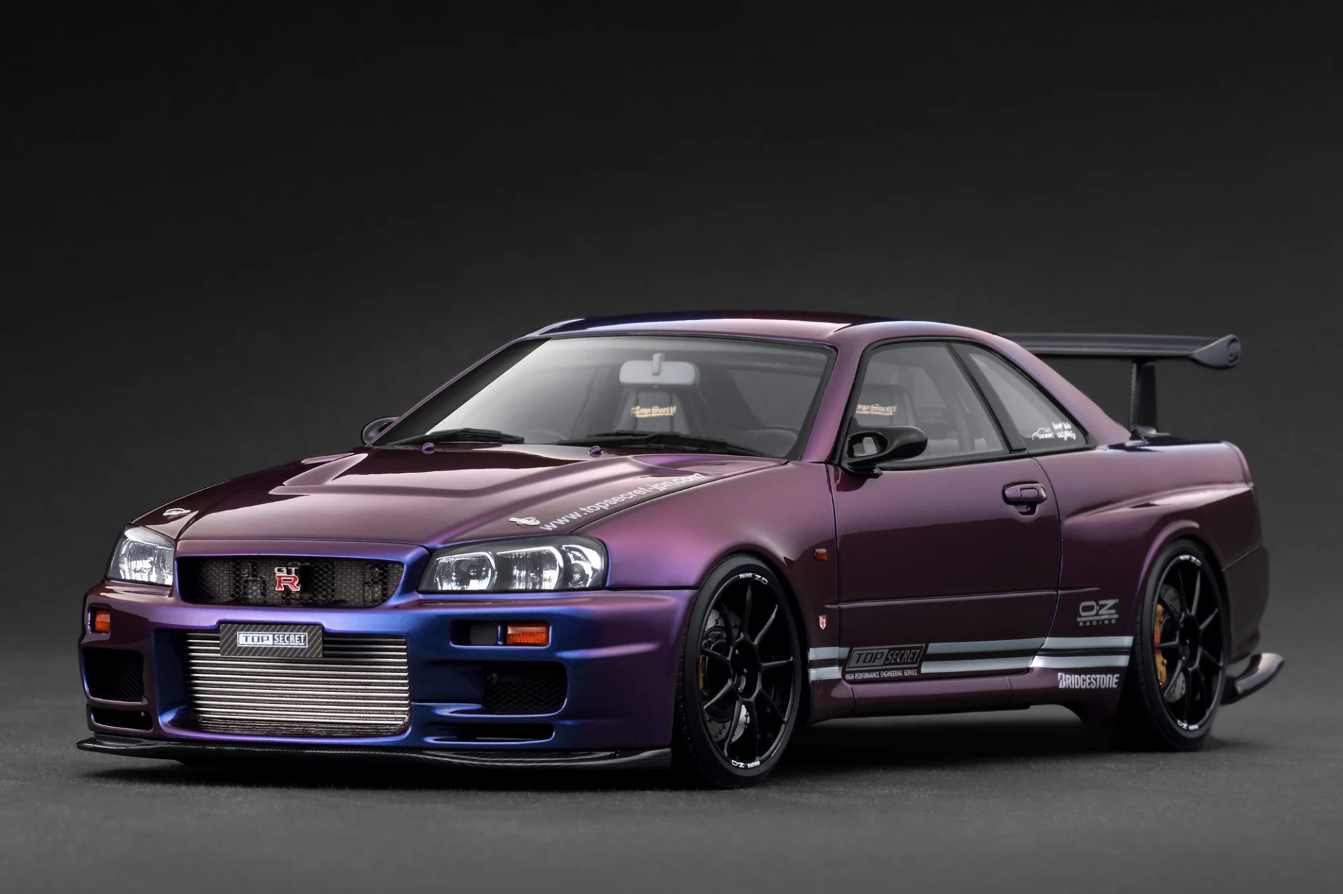 1/18 Ignition Nissan Skyline R34 TOP SECRET 34GT-R (BNR34) Purple Metallic - IG3850