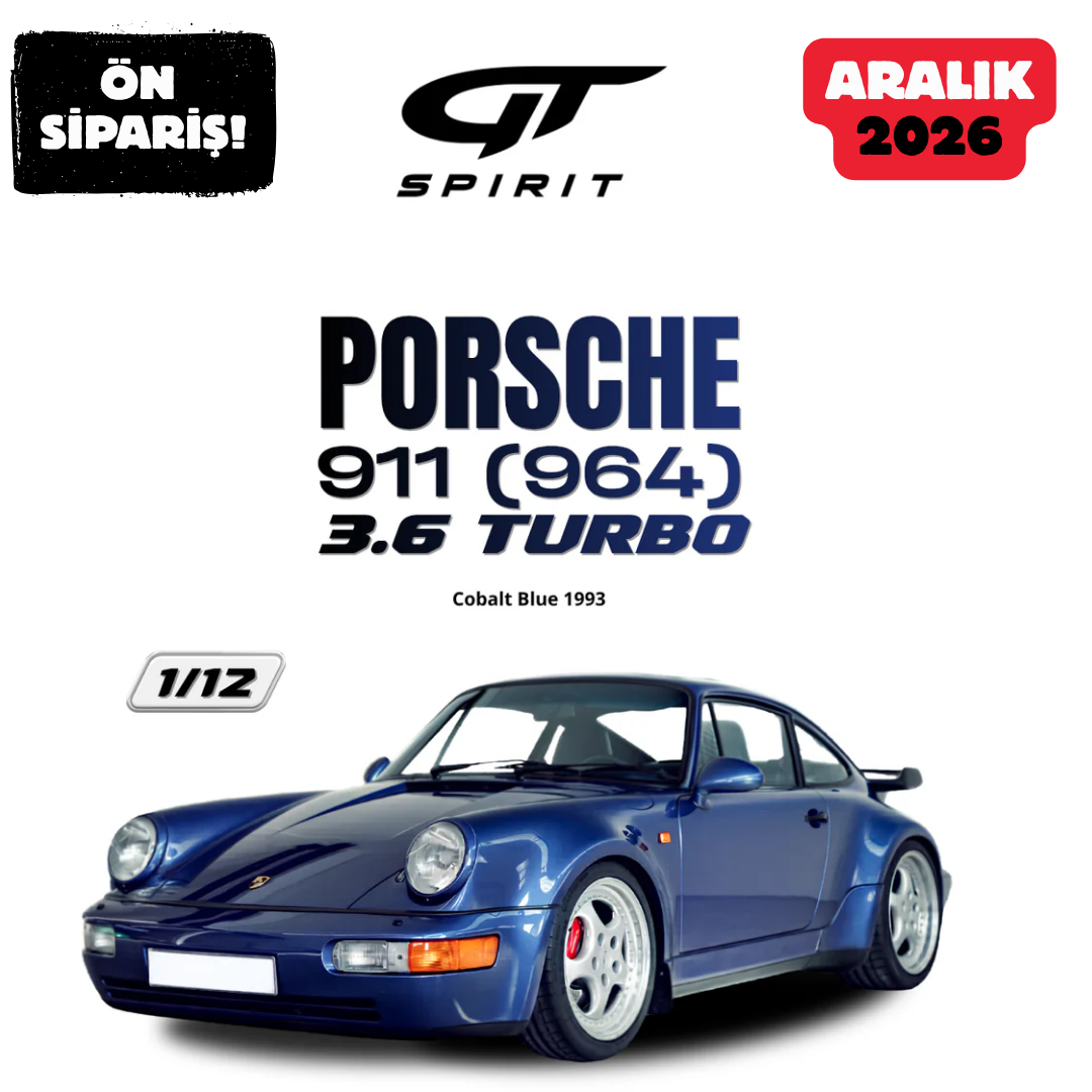 Ön Sipariş - 1/12 GT SPIRIT PORSCHE 911 (964) 3.6 TURBO, COBALT BLUE - GT1028