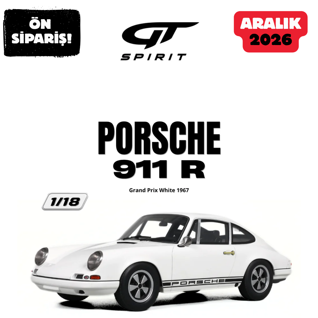 Ön Sipariş - 1/18 GT SPIRIT  PORSCHE 911 R, GRAND PRIX WHITE - GT596