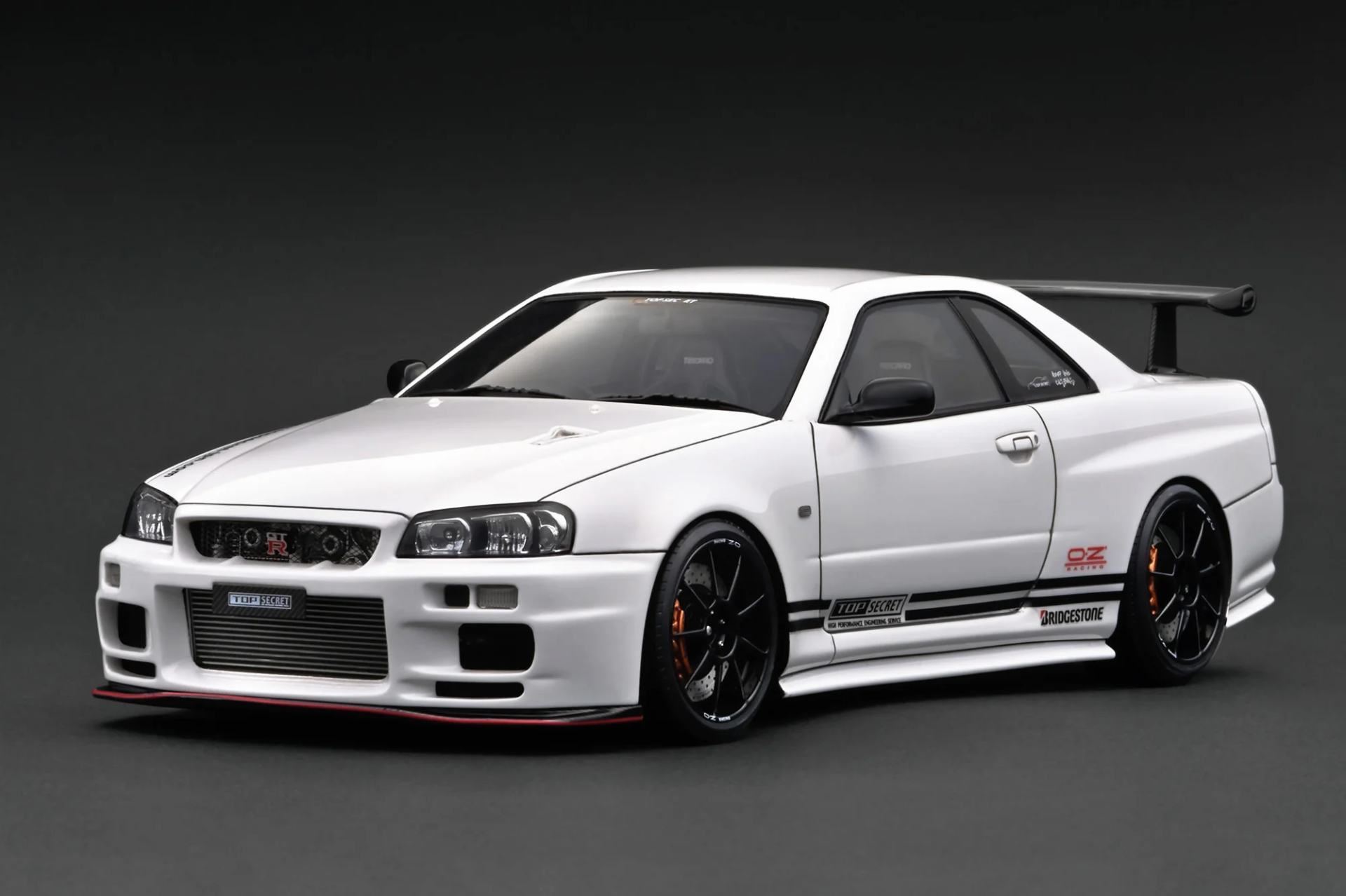 1/18 IGNITION Nissan Skyline GT-R R34 (BNR34) White TOP SECRET  - IG3642