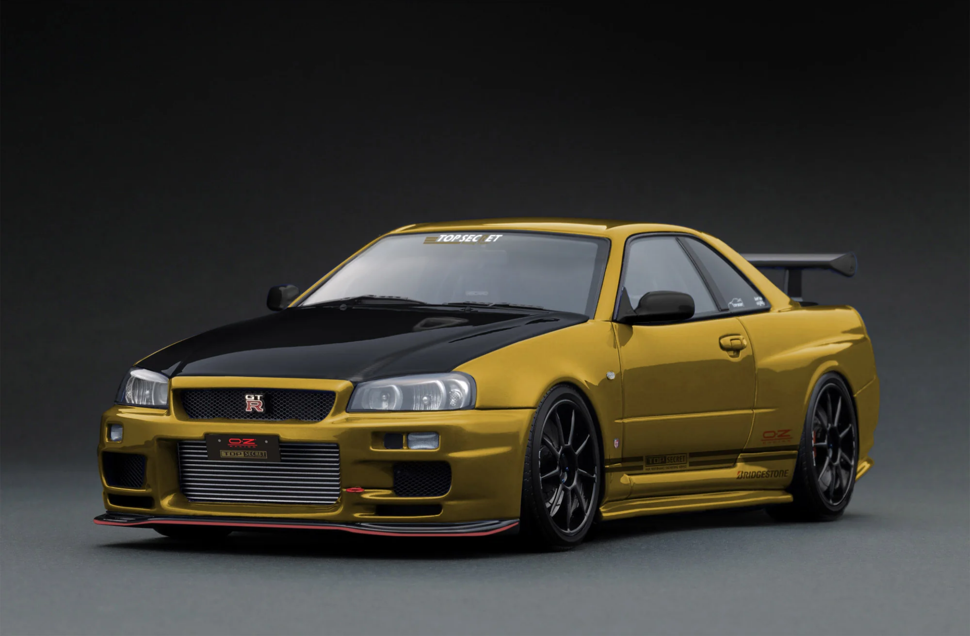 1/18 IGNITION Nissan Skyline GT-R R34 TOP SECRET (BNR34) Gold - IG3640