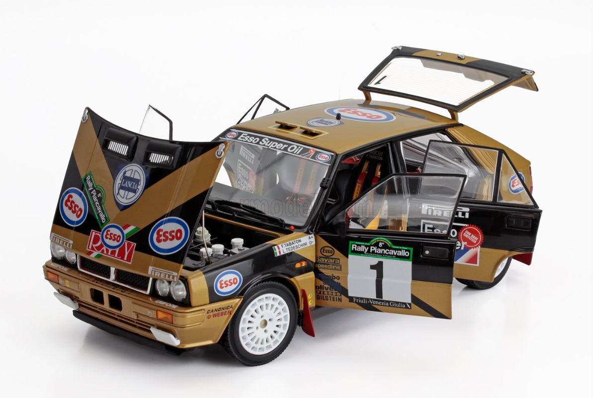 1/18 KYOSHO - LANCIA - DELTA HF INTEGRALE 4WD TEAM ESSO N 1 WINNER RALLY PIANCAVALLO 1987 FABRIZIO TABATON - LUCIANO TEDESCHINI