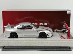 HATALI - 1/18 Motorhelix Nissan Skyline GT-R GTR R34 Nismo Customized (Silver Grey) - M83429-H