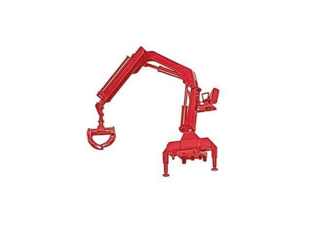 1/87 Heckladekran mit Greifer (Hiab), red