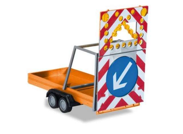 1/87 Construction Trailer with traffic security plates, orange