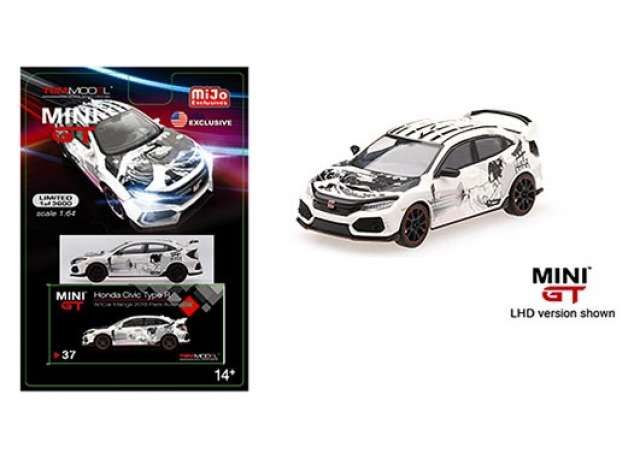 1/64 2018 Honda Civic Type R (FK8) Art Car Manga Autoshow Paris left hand drive, white/black