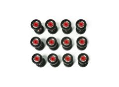 1/87 Rims with Tires For Semi-Trailers, chrome/red