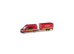 1/87 Mercedes Benz Sprinter Fire Department with Trailer (B), red