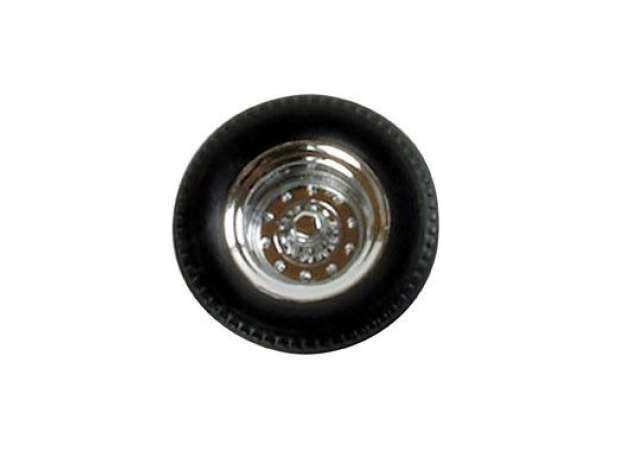 1/87 Wheel Sets For One-Piece Trailers Chrome New Generation, black/chrome