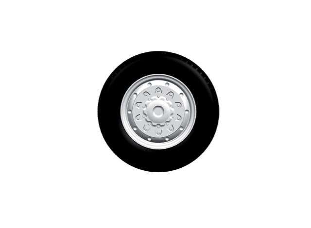 1/87 Allradfelgen fur LKW-Vorderachse, einteilig (8 pcs), black/chrome