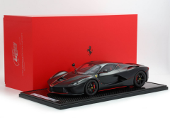 1/12 BBR Ferrari LaFerrari Matt black with red stripes Fernando Alonso carbon fibre base-display case included - BBR1222ALO-25