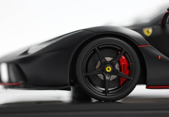 1/12 BBR Ferrari LaFerrari Matt black with red stripes Fernando Alonso carbon fibre base-display case included - BBR1222ALO-25