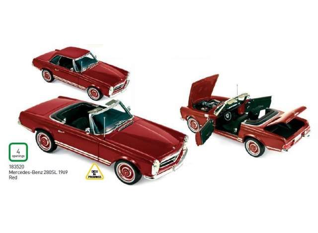 1969 Mercedes SL 280, red